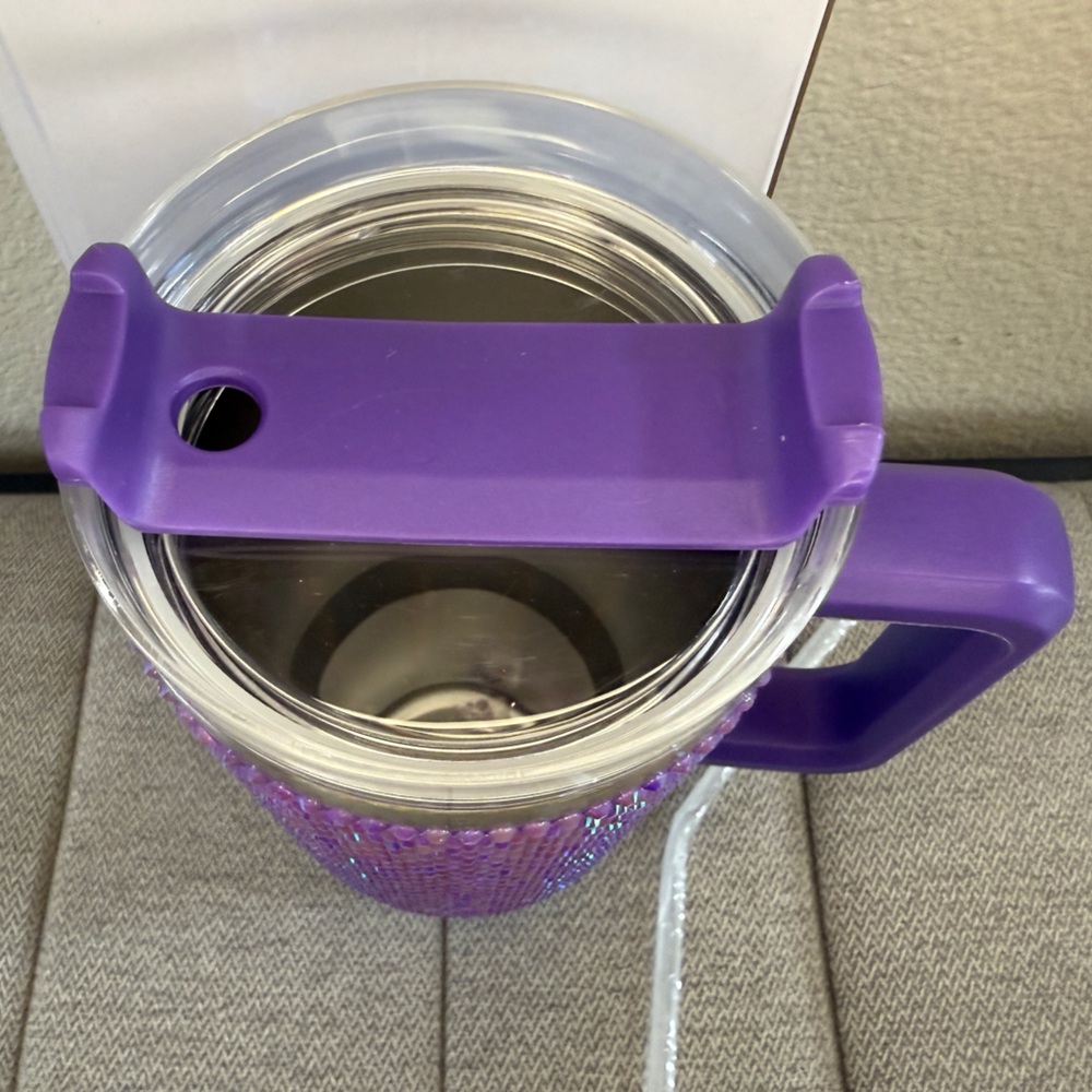 40oz Premium Rhinestone Insulated Stainless Steel, Insulated Tumbler New PURPLE - Picture 11 of 15